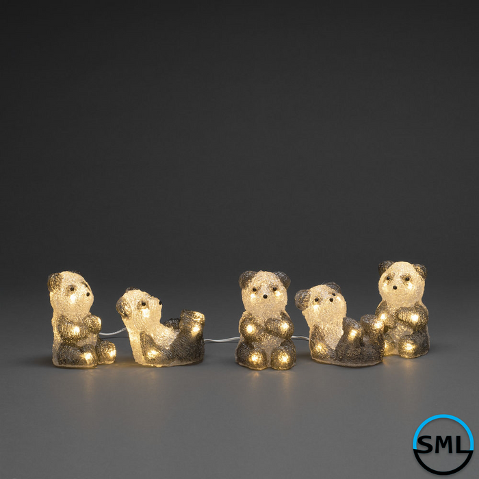 Konstsmide Set of 5 Acrylic LED Pandas