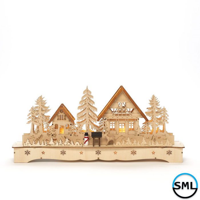 Konstsmide Wooden Silhoutte with 9 LED Bulbs