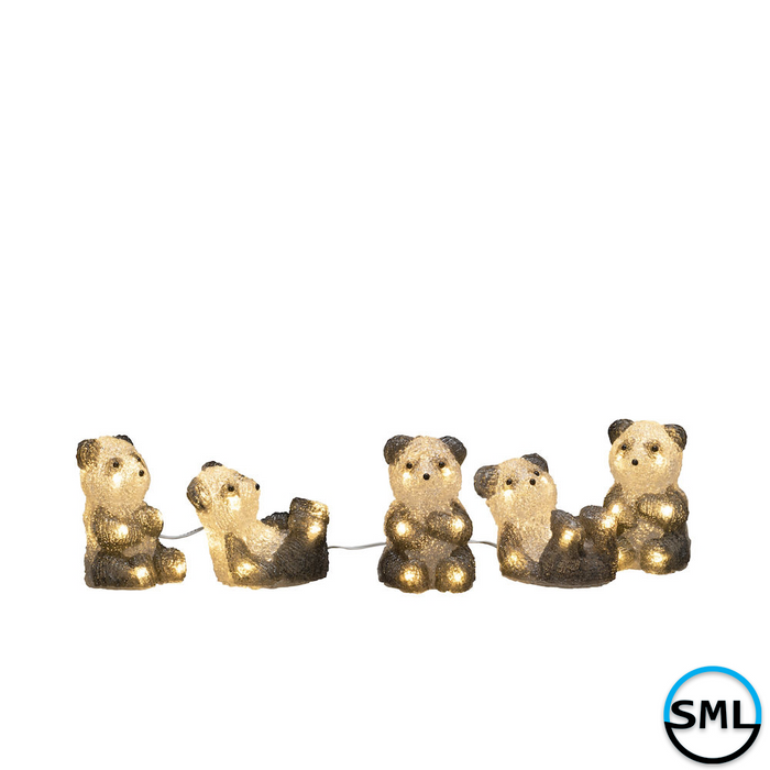 Konstsmide Set of 5 Acrylic LED Pandas